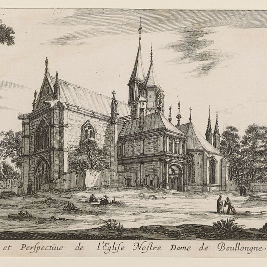 Vues et perspectives nouvelles. Titre. Vues et perspective de l'Eglise Notre-Dame-de-Boulogne. Sixième numéro d'une suite de 8 pièces. (A. de Vesme XXIII - Troisième section, pièces douteuses et pièces dont la gravure ou le dessin est attribué à tort à...