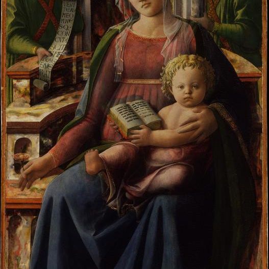 Madonna and Child Enthroned with Two Angels
