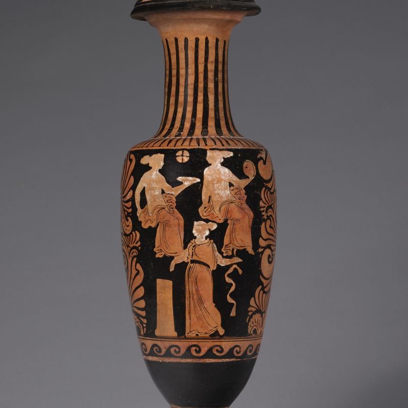 Red-Figure Bail Amphora (Storage Vessel): Draped Women