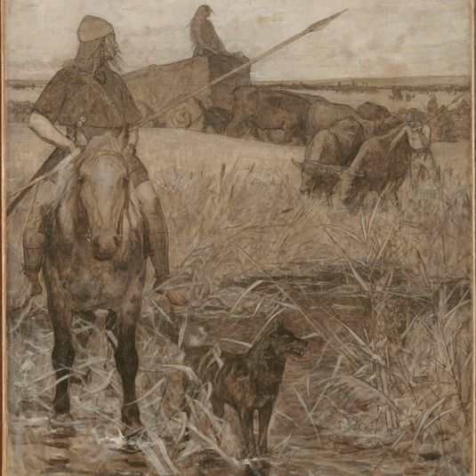 Gaulois à cheval, esquisse pour l'amphithéâtre de paléontologie du Museum d'histoire naturelle de Paris