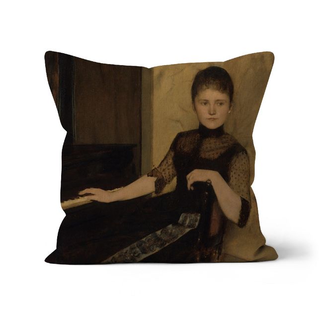 Portrait of Jonkvrouwe Maria Francisca Louisa Dommer van Poldersveldt, Fernand Khnopff Cushion Smartify Essentials