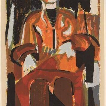 Untitled (Abstraction of seated figure)