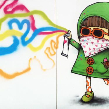 Sans titre (Petite fille avec bombe aérosol)