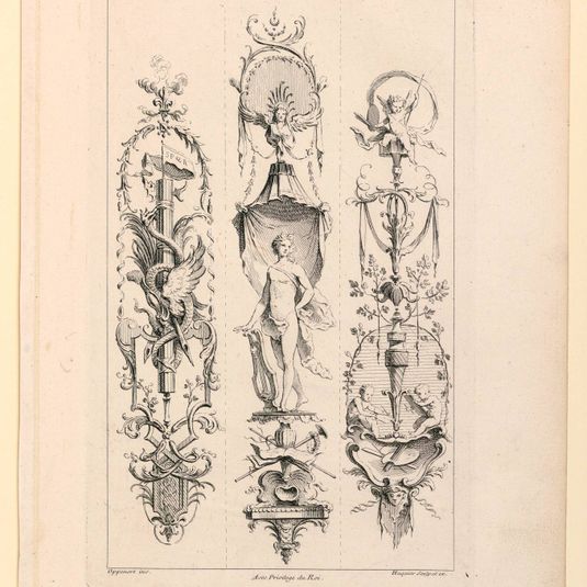 Page Four from "Quatrieme Livre Contenant Des Montans où Pilastres Inventés par G. M. Oppenort Architecte du Roi et Gravés par Huquier"