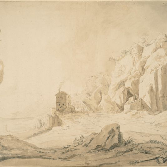 Landscape with a Road below Cliffs near Bracciano