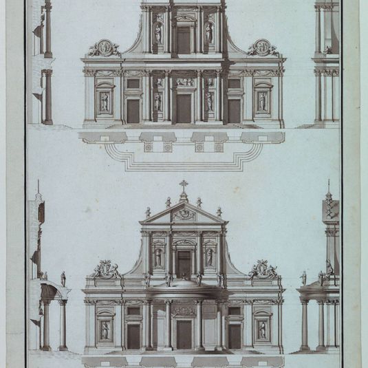 Two Variants of a Facade of S. Maria Sopra Minerva, Rome
