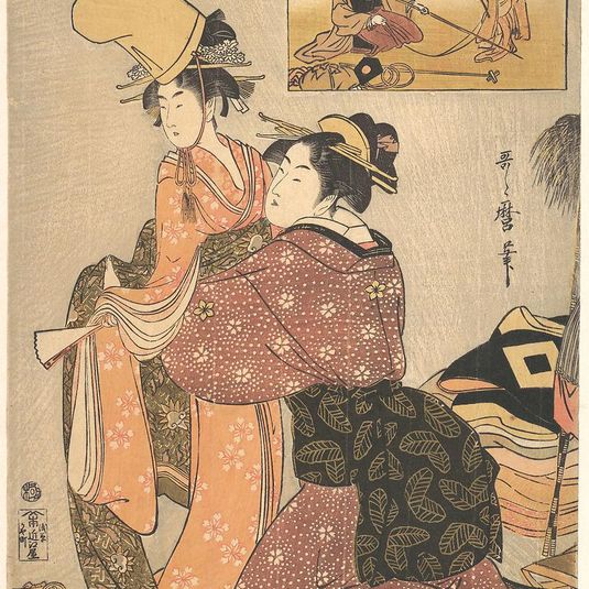 喜多川歌麿画 絵兄弟娘道成寺 見立猿廻し 「絵兄弟」