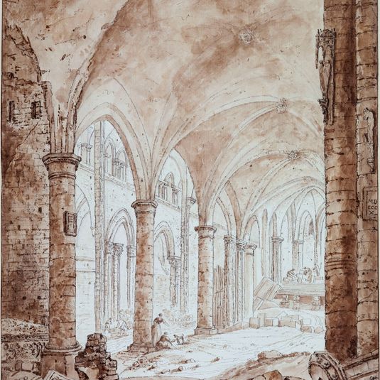 Démolition de l'église des Saints-Innocents qui était à l'angle des rues Saint-Denis et Berger, actuel 1er arrondissement, en 1810
