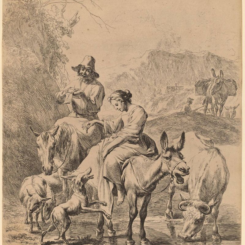 Shepherdess on a Donkey