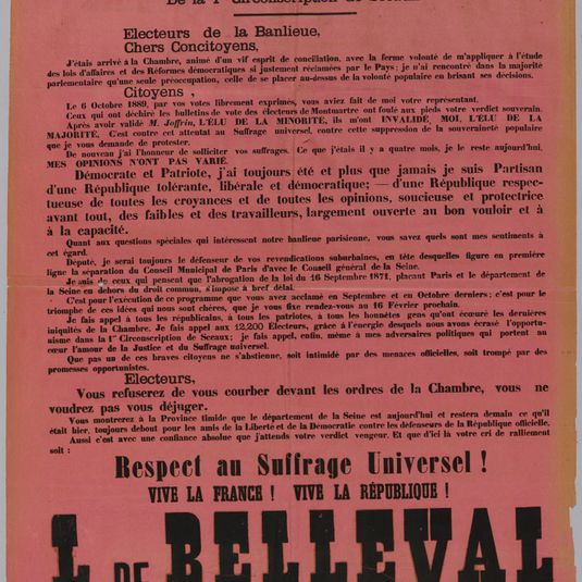 AUX ELECTEURS/ De la 1re Circonscription de Sceaux./ Electeurs de la Banlieue