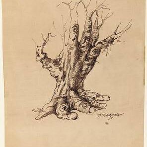 Tree into Double Hand (Study for Hide-and-Seek)