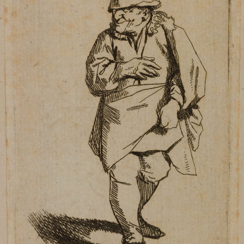Homme en manteau court et en bonnet haut (Hollstein 15)