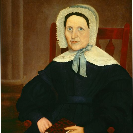 Woman in Red Arrowback Chair