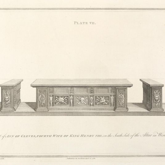 An Account of Some Ancient Monuments in Westminster Abbey, in Vetusta Monumenta, vol. 2: The Monument of Ann of Cleves, fourth Wife of King Henry VIII (Plate VII)