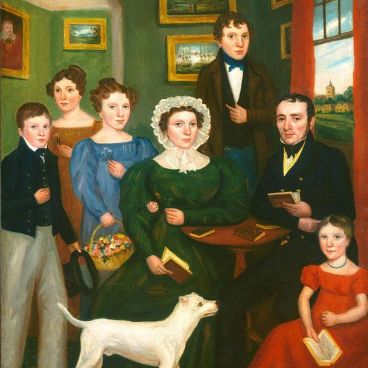 Portrait of an Unknown Family with a Terrier