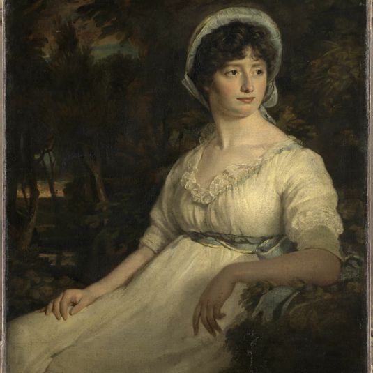 Portrait of a woman in white
