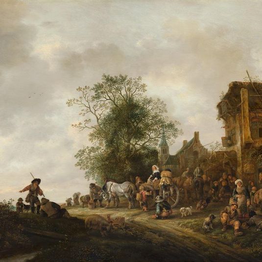 Travellers outside an Inn
