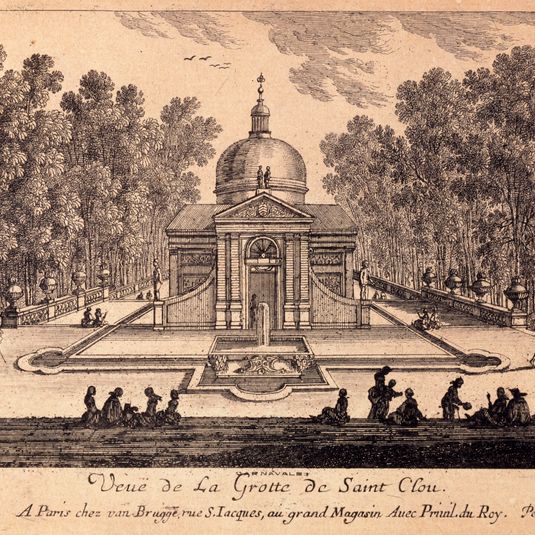 Veuë de La Grotte de Saint Clou.