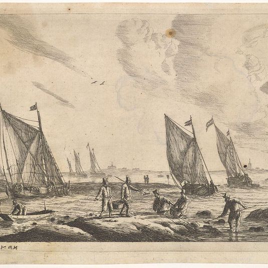 View of Inland Waterway with Fisherman
