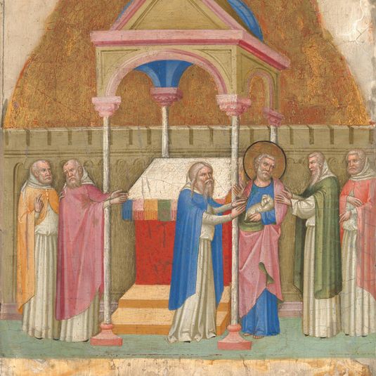 Saint Joachim's Offering rejected and (below) The Meeting at the Golden Gate