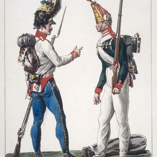 Militaires de la Garde Impériale Russe et Allemande.