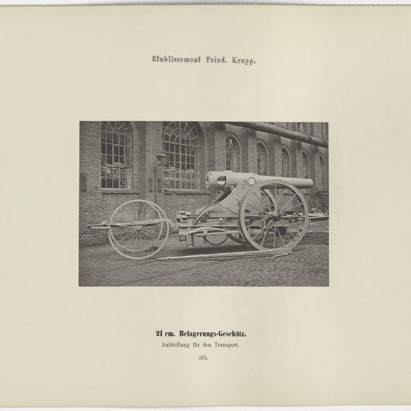21 cm Belagerungs-Geschütz, Aufstellung für den Transport