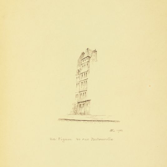 [le Vieux Paris] Un pignon, 40 rue Pastourelle, 1902