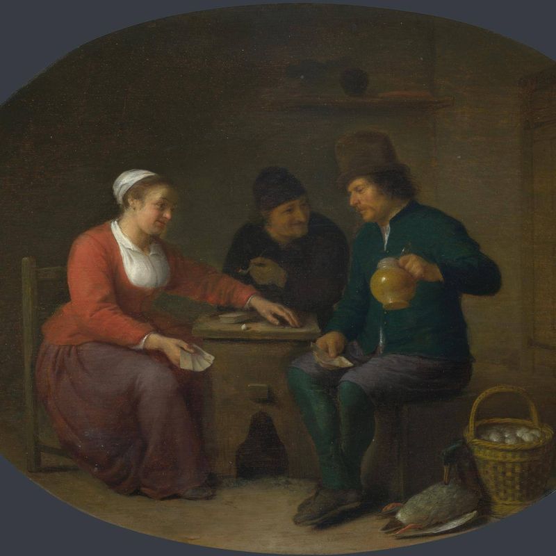 A Woman playing Cards with Two Peasants