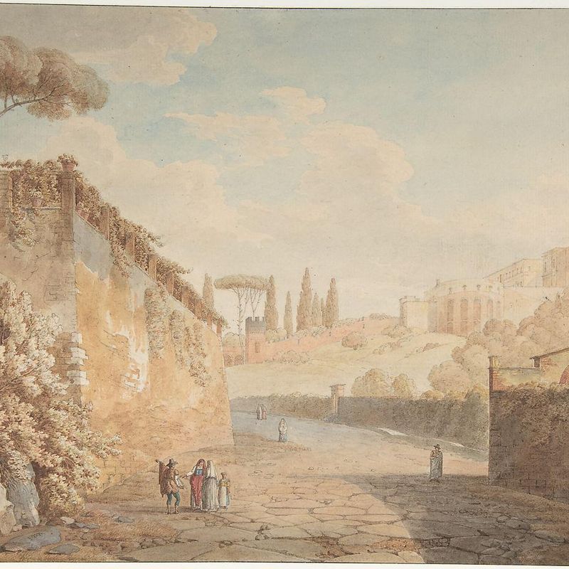 A Road below the Villa d'Este at Tivoli