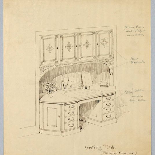 Design for Writing Desk Built into Alcove